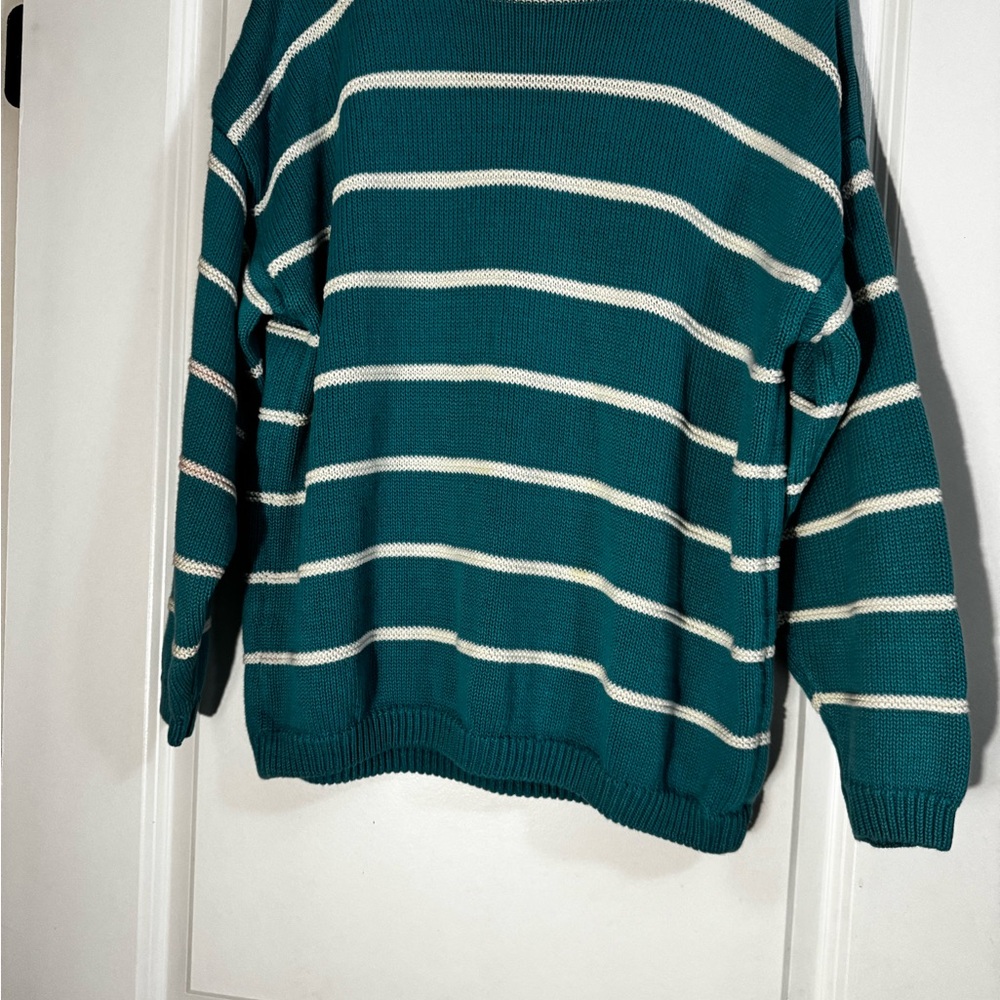 Teal Striped Women's Sweatshirt